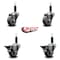 Service Caster 3'' Thermoplastic Rubber Wheel Swivel 1'' Expanding Stem Caster Set 2 Brakes, 4PK SCC-EX20S314-TPRB-2-PLB-2-1 - alternate 3